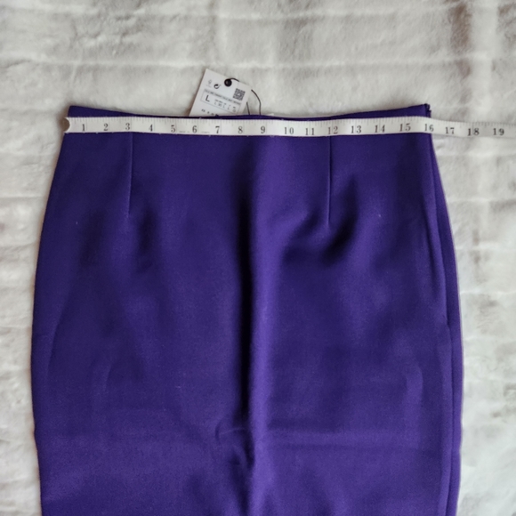 Zara midi skirt back slit purple sz L NWT - Picture 8 of 13